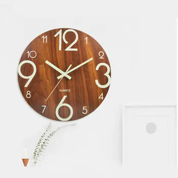 Zidni satovi moderni DIY 3D sjajan suspendiran sat kratki digitalni broj tiho sjaj tamna drvena Dnevni boravak Spavaća soba dekor kvarc