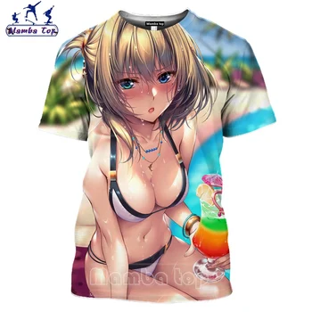 Mamba top 3D ispis anime djevojka Mike muškarci moda stripove Dama majice muške majice hentai kratkih rukava bikini ženska majica