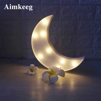 LED night light slatka 3D moon-u obliku srca lamp desk dječja soba unutarnje uređenje lampe neonski romantičan poklon kreativni zidne lampe