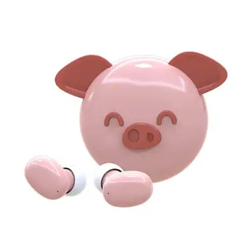 TWS Bluetooth Kid slušalice zaslon osjetljiv na dodir za upravljanje stereo bežični miš slušalice slatka ljubimci za djevojčice slušalice pig crtani oblik 2020