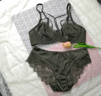 Honviey Seksi ultra-thin underwear set women ' s steel Push Up Brassiere lingerie полуперспективный mami ženski roza grudnjak set