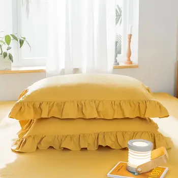 2 komada uzburkati završiti jastučnicu Princeza Europska spavanje jastučnicu zaštitnik posteljina pamuk čvrste uzburkati jastuk 48 * 74 cm