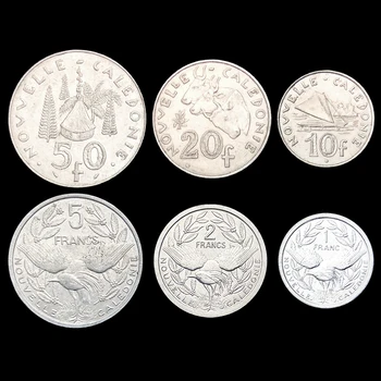 Nova Kaledonija 6 Kovanica Kompletan Set Pravi Originalnih Kovanica Pravi Izdanje Prikupljanja Novca Unc