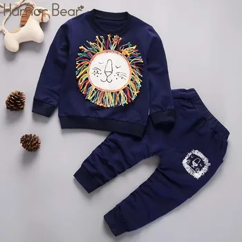 Humor Bear New Christmas Baby Girl Clothes Boy Sets Suit Boy Tkati Cartoon Design t-shirt + hlače 1--5 godina