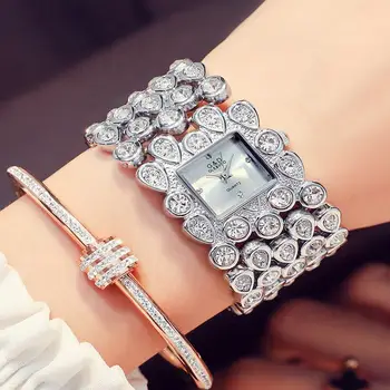 2017! Luksuzni brand žene gorski kristal sat Crystal satovi ženski ručni Kvarcni sat Dama haljina sat relogio feminino
