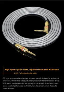 Kgr noge kabel za električna gitara, bas, glazbeni instrument kabel kabel 1/4 inča upravo na pravokutni штекеру 6 m / 20