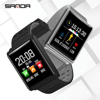 SANDA Silicone & Mesh Smart Watch N98 vodootporan IP67 monitor otkucaja srca i krvni tlak Muškarci Žene Smartwatch za IOS, Android