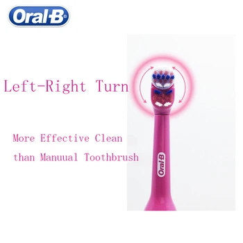 Oral B Električna četkica za dijete 3+ zubi čisti briga za vaše desni uklanjanje mrlja mekom četkicom napaja se AA Betarry