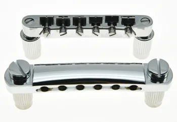 KAISH Chrome Electric Guitar Tune-o-matic Bridge and Tailpiece for LP