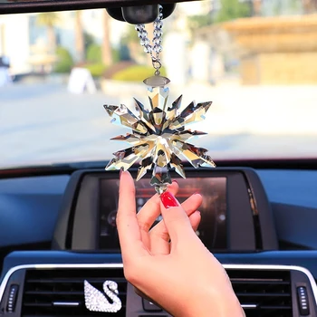 Prekrasna Kristalna Cvijet Auto Privjesak Sretan Viseći Ukras U Uređenju Interijera Vozila, Auto Oprema