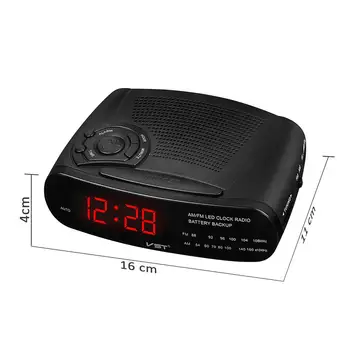 MeterMall 220V Alarm Clock Radio with AM/FM Digitalni LED Display with the dolby Battery Backup Function