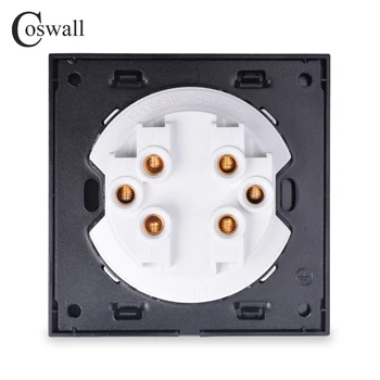 Coswall 2 Gang 2 Way Random Click On / Off Stair Wall Light Switch Switched LED Indicator Pass Through Glass Panel Grey siva