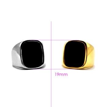 AMUMIU trg veliki prsten širine prstena moda titan čelik Osoba prst crni muški par nakit R046