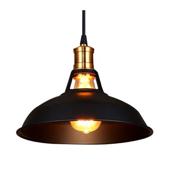 Najnoviji retro industrijska jednostavan luster Edison vintage stropni svjetiljka s metalnim briljantan hlad u skandinavskom stilu (set od 2 crne)
