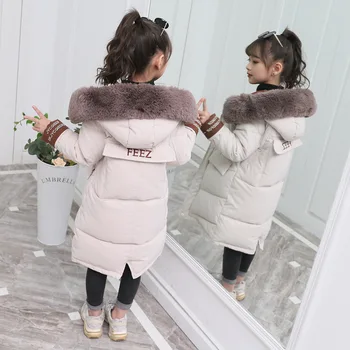 Dječje Zimske Dolje Pamučna Jakna 2020 Nova Moda Odjeća Za Djevojčice, Dječje Odjeće Debeli Parka Krzno S Kapuljačom Snow Suit Odjeća Kaputi