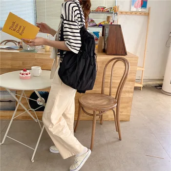 Harajuku Japan korejski djevojke ruksak ženska moda torbe pune boja crna, bež čipke naprtnjače žene putne torbe mochila
