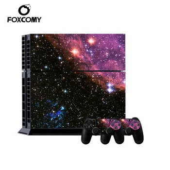 Red Starry Sky Custom Whole Decal Console Skin-Cover For Playstation 4 Konzole PS4 Skin Stickers+ Controller LED Protective