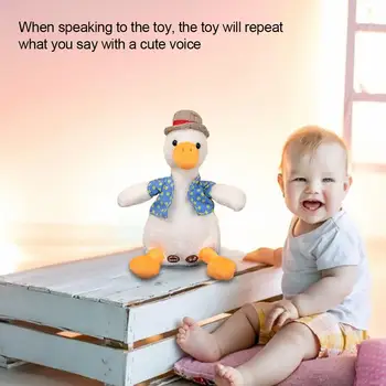 Nova Glasovna Patka Speak Talk Sound Record Repeat Slamnati Šešir Patka Punjena Medo Životinja Kawaii Duck Igračka Za Djecu Poklon Za Rođendan