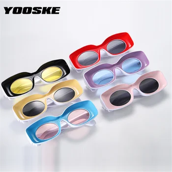 YOOSKE modni trg sunčane naočale Žene luksuzni brand dizajn hip-hop sunčane naočale dame crvena crna, žuta moda okvir za naočale