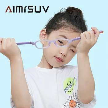 Dječje računalne naočale dječak djevojčica pravokutnik plavo svjetlo blokiranje naočale su djeca izmjenjivi TR90 fleksibilna silikonska okvir UV400