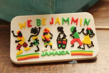 Jamaica na ples We Be Jammin Turistički suvenir 3D gume, hladnjak Magnet za hladnjak turističke ideja za poklon putovanja