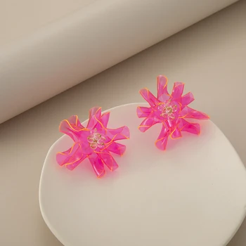PuRui ljetni stil cvijet naušnice za žene Češka stare plastične naušnice Koreja izjava naušnice nakit nakit