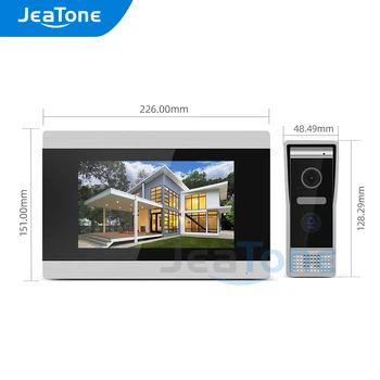 Jeatone 7-inčni zaslon osjetljiv na dodir i WiFi IP video interfon za vile podrška Tuya Smart App daljinski upravljač s funkcijom detekcije pokreta snimanje