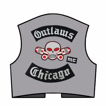 Originalni Outlaw Chicago oprašta байкерский krpa vezeni željezom na всаднике full-velika krpa za odjeću