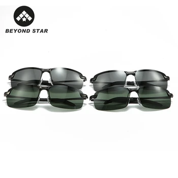 BEYONDSTAR NEW Square Semi-rimless sunčane naočale muškarci polarizovana brand-dizajner Uv Sports muške sunčane naočale tamno zelena Gafas G3043