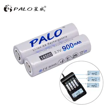 PALO 2-16pcs 14500 900 mah 3.7 V litij-ionske punjive baterije AA baterija litij ćelija za led svjetiljke svjetla Baklja miš