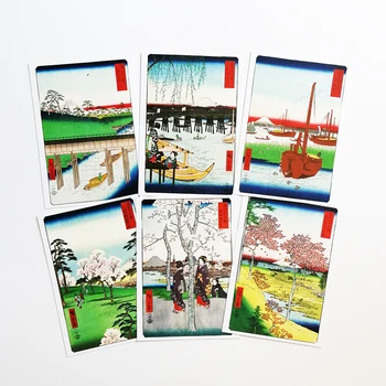 32 kom./compl. Ukiyo-e Art Postcard Set By Hiroshige Utagawa čestitke poklon karte Vintage157 x113mm /6.2x4.4in