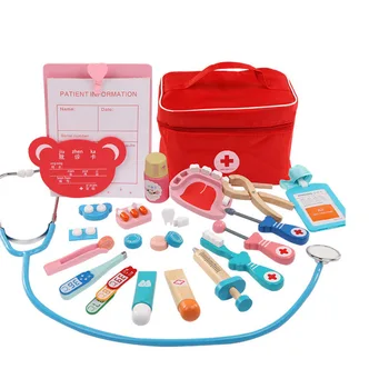 Dječje igračke dr. skup za djecu Dječji komplet igre za djevojčice dječaci pretvarati igrati stablo crvena medicinski stomatolog medicina kutija tkanina torba