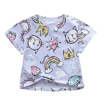 Ljetna odjeća kratkih rukava crtani film Pattern pamuk prozračne majice za djevojčice i dječake odjeća