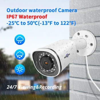 Hiseeu 4K 8MP POE IP kamera vodootporni vanjski audio CCTV bullet kamere za detekciju pokreta ONVIF za PoE NVR 48V