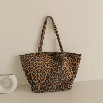 Dnevne torbe-nagradne igre za žene big bag designer leisure highquality bag large capacity Leopard Print platna for shopping bag