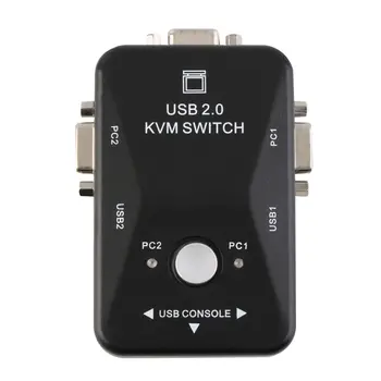 2 USB 2.0 priključak VGA/SVGA KVM Switch Box za zajedničko korištenje monitora, tipkovnice, miša najnoviji kabelski adapter Stock 1920 X 1440
