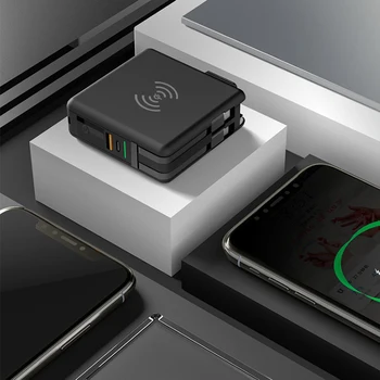 10000mAh Power Bank prijenosni super punjač s kabelom QC 3.0 4.0 PD brzo punjenje 15 W bežični punjač za iPhone Huawei Xiaomi