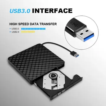 2020 Brand New Style USB3.0 High Speed Black External Combo Optical Drive CD/DVD Player RW ROM