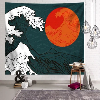 Japanski укие zidna tapiserija psihodelični pozadina dnevni boravak tkanina home dekor zidna tapiserija estetski deka