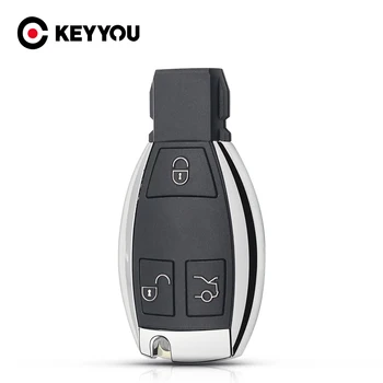 KEYYOU 3 tipke daljinskog ključa automobila torbica za MERCEDES BENZ, Smart Key Fob S SL SLK, ML CLK E držač umetnite ključ Chorme