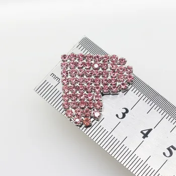 ZMASEY rhinestones srce gumb 25 mm 5 kom/pak. boja Dijamanta srcu gorski kristal gumb Svadbena dekoracija za Diy pribor za kosu