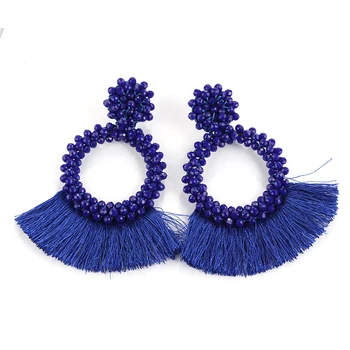 AENSOA Trendy Fashion Tassel Kap Earrings Statement naušnice za žene vjenčani dar veliko pendientes