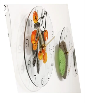 Kaljeno staklo je prozirno kreativni glupi moderan dizajn zidni sat za dom dekor kuhinja dnevni boravak baterije šuti