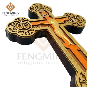 Hot prodaja pravoslavni drveni križ Isus curcifix ikona Kršćanska umjetnost i obrt vjerski dar krštenja