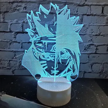 7 boja promjena Led 3D Учиха Sasuke simulacija lampe za anime Home Decor lampa djeca dar sna Naruto noćno svjetlo