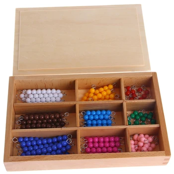 Novi matematički materijal Montessori 1-9 kuglice brus u drvenoj kutiji rani predškolskom igračke