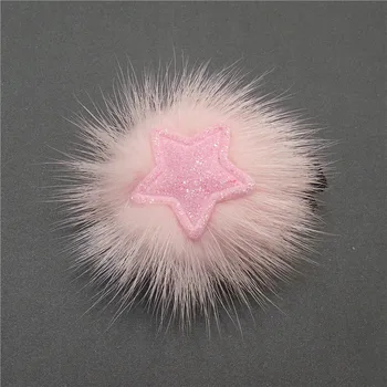15 kom./lot Pom Pom Ball Kid Hair Clip with Sparkly Star Classic Glitter Gold Pink Hair Silver Barrette Jesen Zima modni grips