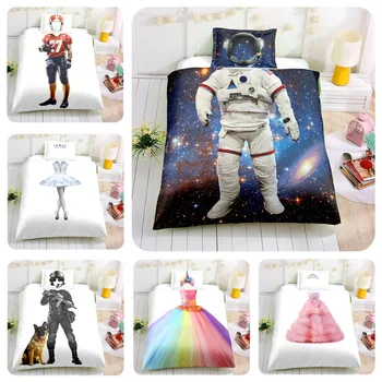 Posteljina rozeta komplet posteljinu 3D Princeza suknja astronaut tiskanih djeca dječaci djevojčice Soba deka deka jastučnice krevet kit