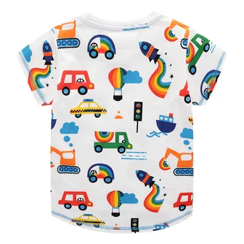 SAILEROAD Car&Rocket Print Baby Boys majice ljetne nove djeca kratkih rukava pamuk Dječja odjeća Dječja vrhovima tees