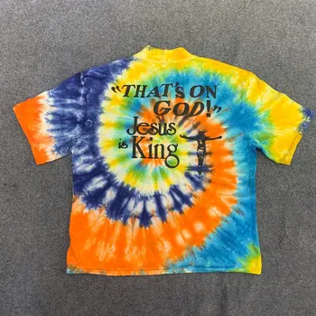 20SS Jesus Is King t-shirt Chicago tie-dye kanye west top tees muškarci žene ulica odjeća hip-hop kanye west Jesus Is King t-shirt